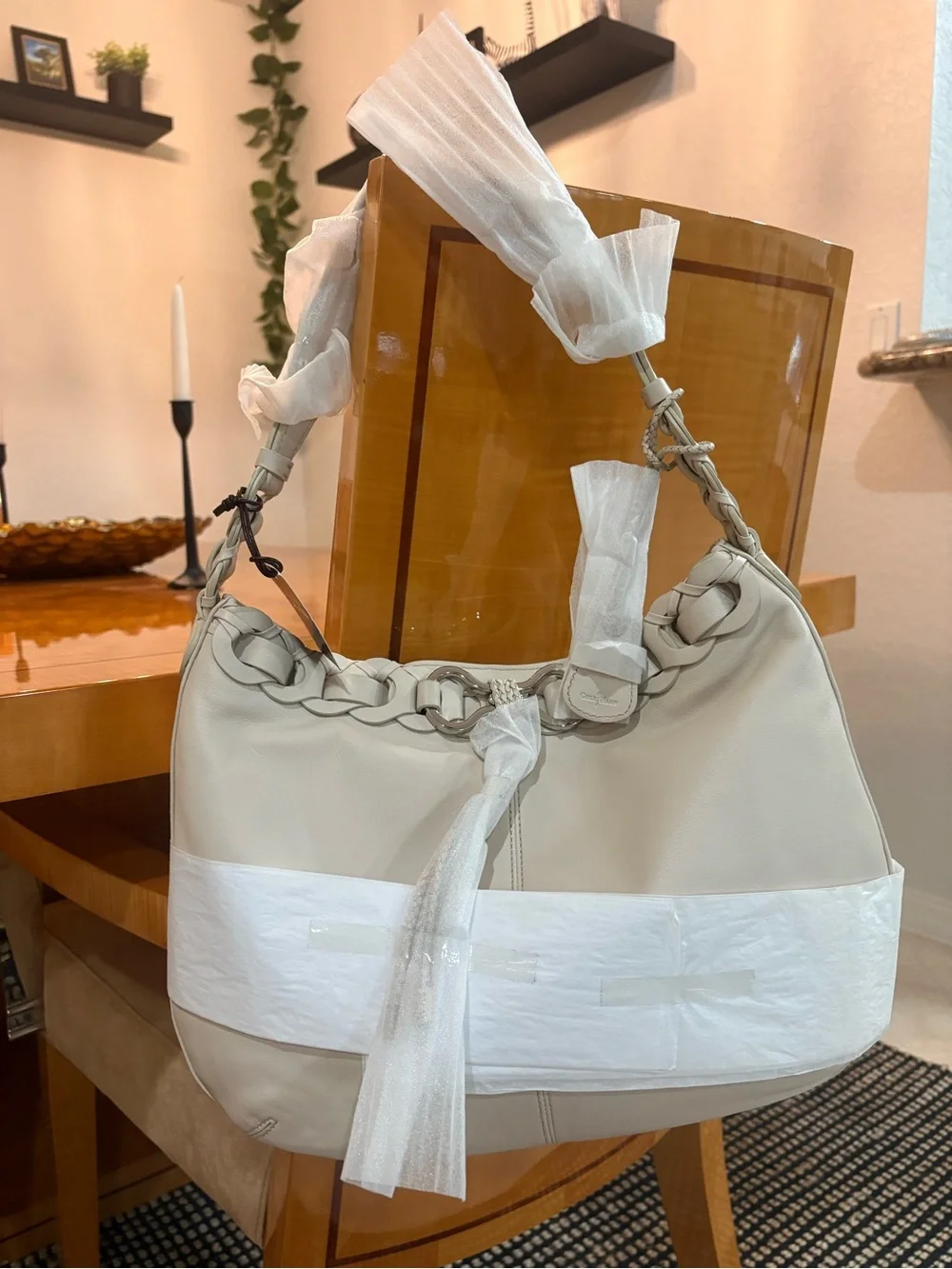 Cole Haan McKenzie Hobo Leather Bag White Pine NWT MSRP $298